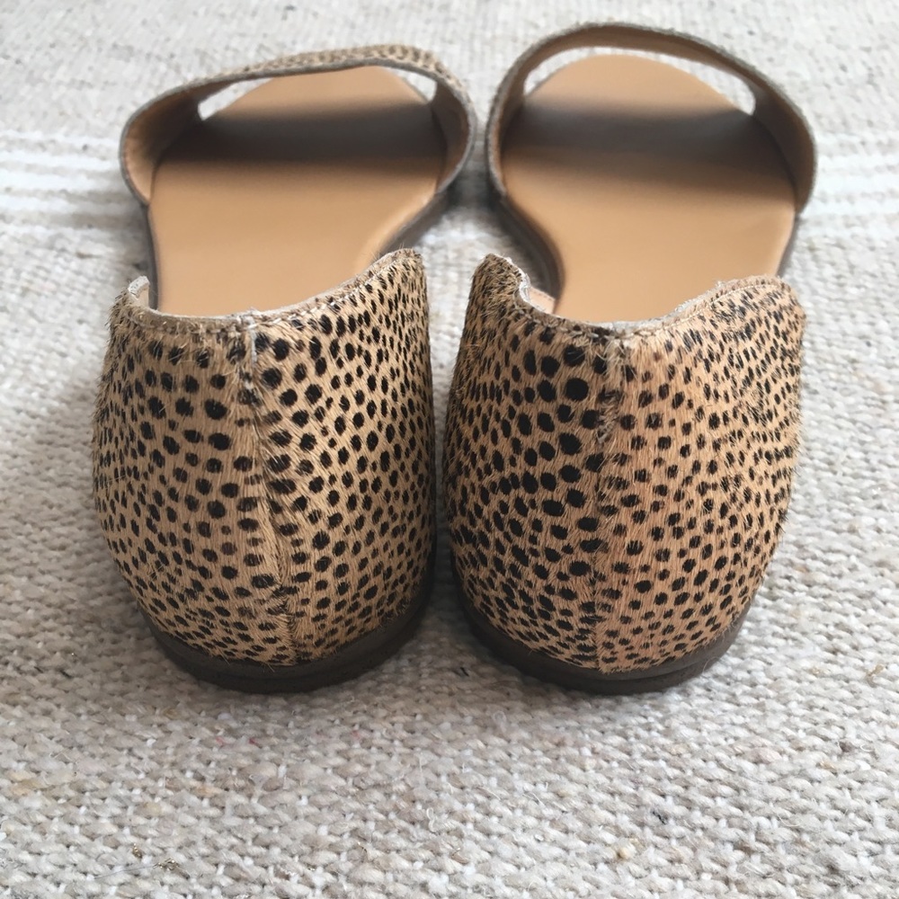 J. Crew Morgan Calf Hair Peep Toe Slip On Flats 9 - Picture 3 of 6